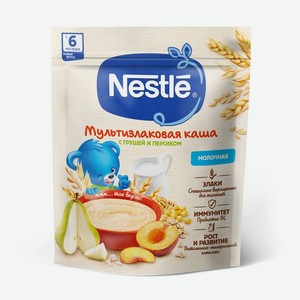 Каша мультизлаковая Nestle груша-персик молочная, 200г