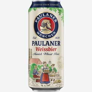 Пиво Пауланер Вайссбир 5,5% 0,5л ж/б Германия