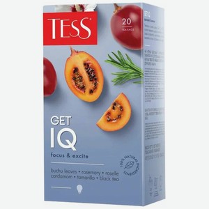 Чай черный Tess Get IQ с кардамоном, розмарином и гибискусом, в пакетиках, 20 шт, 30 г