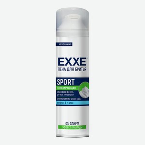 Пена для бритья EXXE Sport тонизирующая с алоэ и витамином Е эффект прохлады, 200 мл