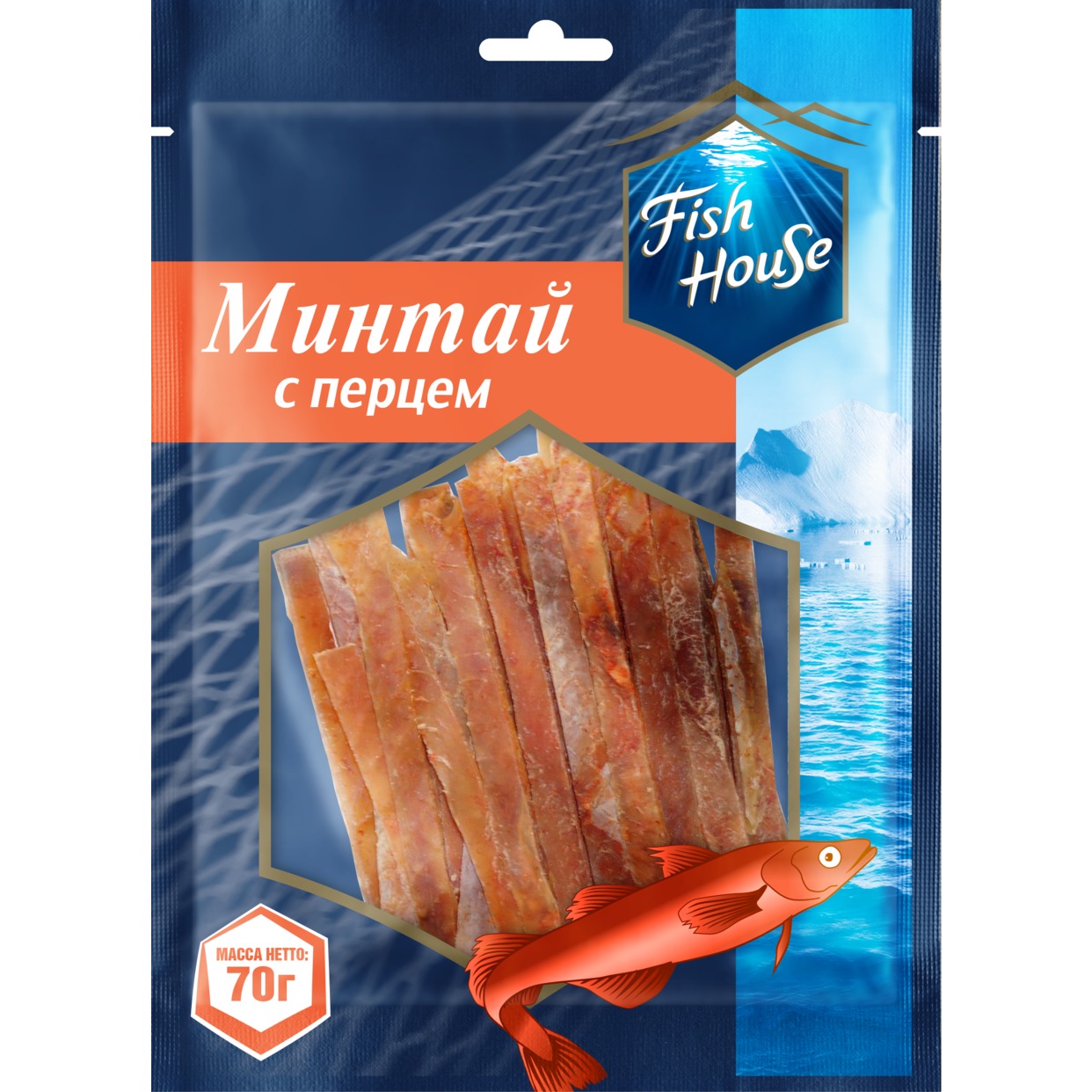 Минтай Fish House вяленый соломка c перцем 70 г