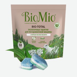Таблетки для посудомоечной машины BioMio Bio-Total с маслом эвкалипта, 60 шт., 1.22 кг