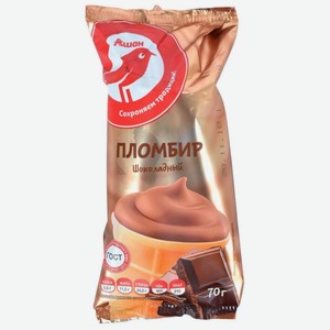 Мороженое Красная птица АШАН пломбир шоколадный, 70 г