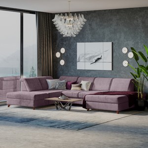 Lazurit Модульный правый диван Доминика с канапе Розовый 1 мм 1 мм 1 мм