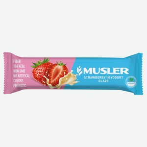 Батончик мюсли Musler клубничный в йогуртовой глазури 30г