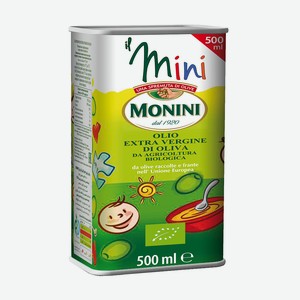 Масло оливковое Monini IL Mini Bio E.V 500мл ж/б