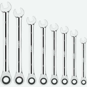 Набор комбинированных трещоточных ключей DEKO RW01 8-19 мм, 8 предметов