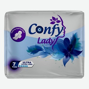 Прокладки гигиенические Confy Lady Ultra Extra Long с крылышками 7 шт