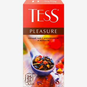 Чай черный TESS Pleasure с добавками к/уп, Россия, 25 пак