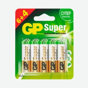 Батарейки GP Super Alkaline АА LR06 10шт. 6+4 15A-CR10