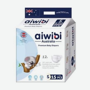 Подгузники детские Aiwibi Premium S 4-8 кг, 15 шт.