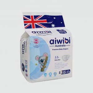 Подгузники 3-6кг AIWIBI AUSTRALIA Premium S 15 шт
