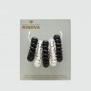 Резинка-спиралька для волос, 5 шт. RINOVA Черный, Прозрачный 5 шт