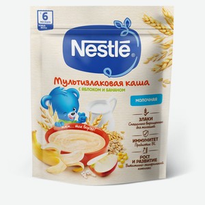 Каша молочная Nestle мультизлаковая с яблоком и бананом 6 мес., 200 г