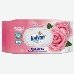 Влажные салфетки <Kalyon> розовая роза 120шт Турция