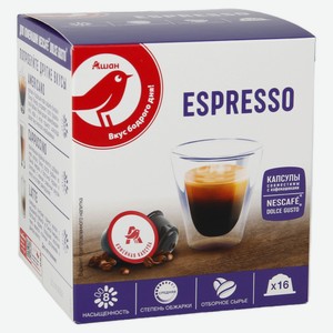 Кофе в капсулах АШАН Красная птица ESPRESSO, 16 шт