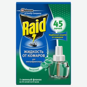 Жидкость для электрофумигатора от комаров «Рейд» Эвкалипт 45 ночей, 33 мл