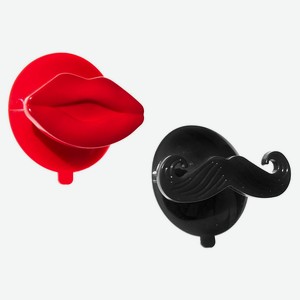 Крючок для ванной Fresh Code Mustache&Lips пластиковый, 2 шт