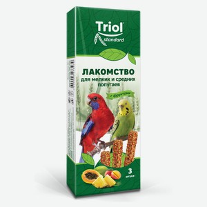 Лакомство для попугаев Triol с фруктам 3в1, 80 г