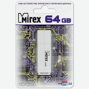 Флешка Line USB 2.0 13600-FMULWH64 64Gb Белая Mirex