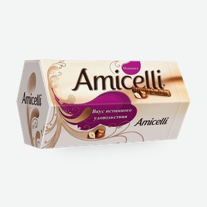 Трубочки вафельные Amicelli с ореховым кремом в молочном шоколаде, 150 г