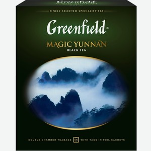 Чай черный GREENFIELD Magic Yunnan к/уп, Россия, 100 пак