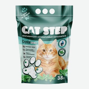 Наполнитель впитывающий силикагелевый CAT STEP Crystal Fresh Mint, 3,8 л