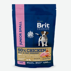 Brit Premium Dog Junior S. Сухой корм с курицей для молодых собак мелких пород, 1 кг
