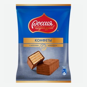 Конфеты шоколадные Россия - щедрая душа! с вафлей 128 г