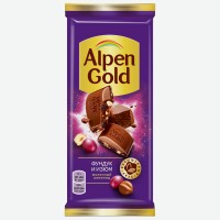 Шоколад   Alpen Gold   молочный с фундуком и изюмом, 90 г