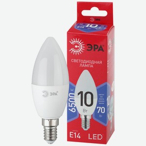 Лампа светодиодная ЭРА B35-10W-865-E14 свеча холодный свет Е14