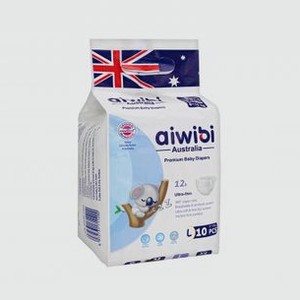 Подгузники 8-13 кг AIWIBI AUSTRALIA Premium L 10 шт