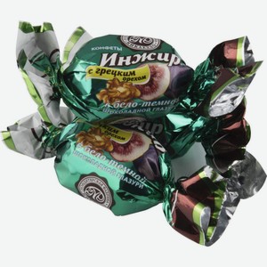 Конфеты Микаелло Инжир с грецким орехом в бело-тёмной шоколадной глазури, 1 кг