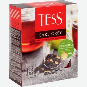 Чай чёрный Tess Earl Grey, 100×1,8 г
