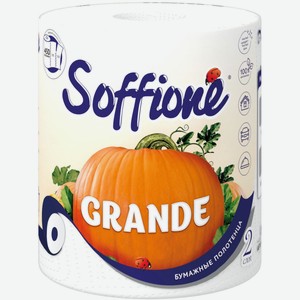 Бумажные полотенца Soffione Grande, 2 слоя, белого цвета, 1 рулон