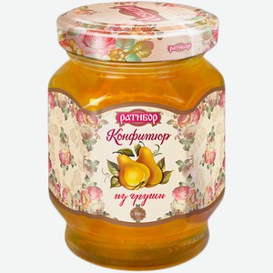 Конфитюр РАТИБОР натуральный из груши; киви; апельсина с лимоном; абрикоса 350гр ст/б