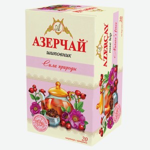 Чай черный «Азерчай» Сила природы чайный напиток с шиповником, 20x1,8 г
