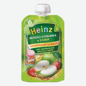 Пюре фруктовое Heinz яблоко/клубника/злаки с 6 мес 90г г/п