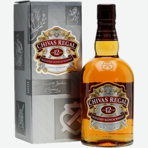 Виски Chivas Regal, 12 летней выдержки, в подарочной упаковке 0.5л
