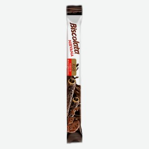 Вафли Biscolata Roll с темным шоколадом, ореховой начинкой и кокосом