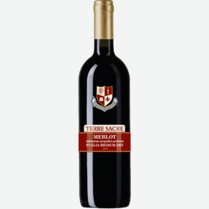 Вино Terre Sacre Merlot Puglia сухое красное 0.75л
