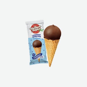 Мороженое Чистая Линия Сахарная трубочка Ваниль флоу-пак 70 г