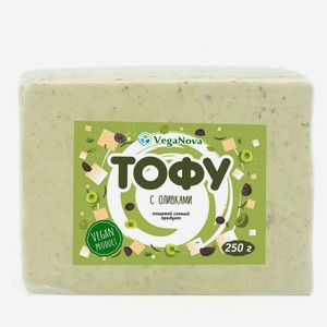 Сыр растительный VegaNova Тофу с оливками ЗМЖ, 250 г