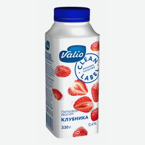 Йогурт питьевой Valio Clean Label клубника 0,4% 330 г
