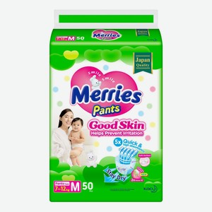Трусики Merries Good Skin универсальные M (7-12 кг) 50 шт