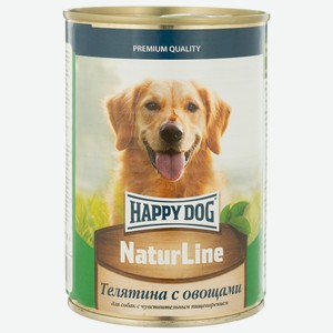 Корм консервированный для собак и щенков Happy Dog Телятина с овощами 410г