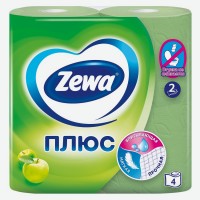 Туалетная бумага Zewa Плюс Яблоко, 2 слоя, 4 рулона