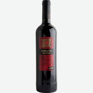 Вино Espiritu de Chile Cabernet Sauvignon красное полусладкое 12 % алк., Чили, 0,75 л