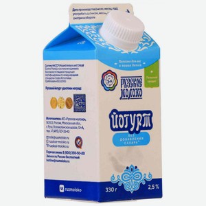 Йогурт питьевой Рузское молоко натуральный 2,5%, 330 г