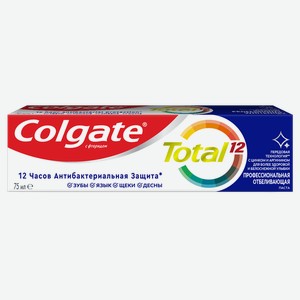 Зубная паста Тотал 12 КОЛГЕЙТ профессиональная отбеливающая, 0.075л